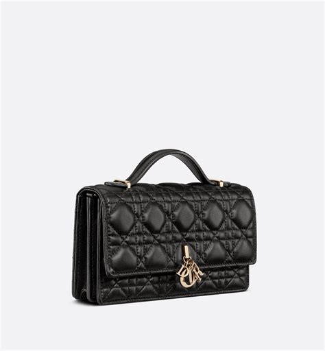 miss dior mini bag black cannage lambskin|christian dior lambskin mini.